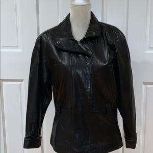 Genuine black leather jacket Xs